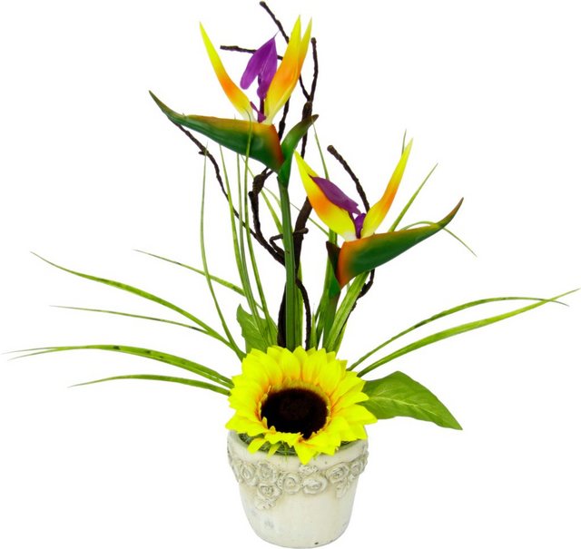 Kunstpflanze Strelitzie/Sonnenblumen, I.GE.A., Höhe 43 cm-Kunstpflanzen-Inspirationen