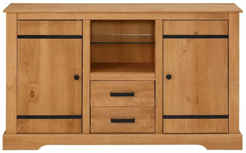 Home affaire Sideboard »Loki«, aus massivem Kiefernholz, mit einem festen Glasboden, Breite 135 cm-Sideboards-Ideen für dein Zuhause von Home Trends