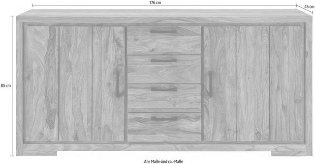 SIT Sideboard »Sanam«, aus Sheesham Holz mit schöner Struktur, Breite 176 cm-Sideboards-Inspirationen