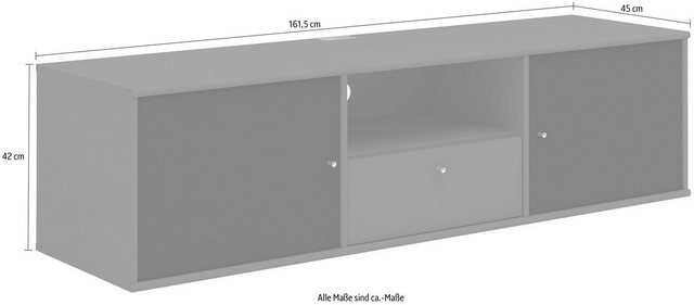 Hammel Furniture Media-Board »Mistral«, mit zwei Stofftüren, Wandmontage/ stehend montierbar, mit Kabeldurchführung, Breite: 161,5 cm, Dänische Handwerkskunst-Regale-Inspirationen