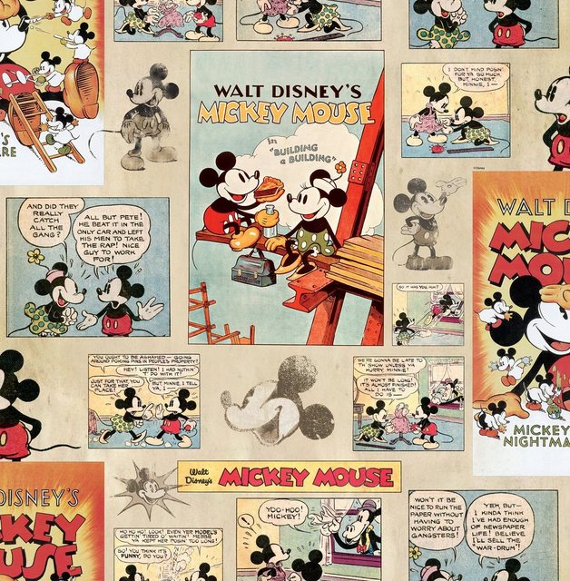 Papiertapete »Mickey Vintage Episode«, Disney-Tapeten-Inspirationen