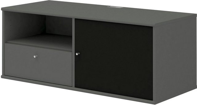 Hammel Furniture Media-Board »Mistral«, mit einer Stofftür und einer Schublade, Wandmontage/ stehend montierbar, mit Kabeldurchführung, Breite: 108 cm, Dänische Handwerkskunst-Regale-Inspirationen