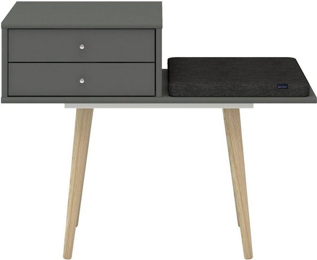 Hammel Furniture Sitzbank »Mistral«, mit zwei Schubladen und einem Sitzkissen, Holzbeine in Eiche, Breite: 89 cm, Dänische Handwerkskunst-Sitzbänke-Inspirationen