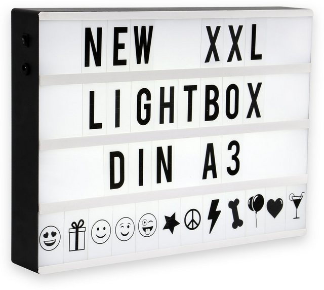 B.K.Licht LED Lichtbox, LED Lightbox XXL Lichtbox Leucht-Kasten Dekolicht LED-Schild Kino-Leuchte A3 SET-Lampen-Inspirationen