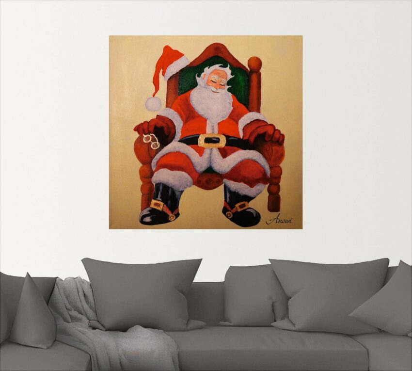 Artland Wandbild »Schlafender Weihnachtsmann«, Weihnachten (1 Stück), in vielen Größen & Produktarten -Leinwandbild, Poster, Wandaufkleber / Wandtattoo auch für Badezimmer geeignet-Bilder-Ideen für dein Zuhause von Home Trends