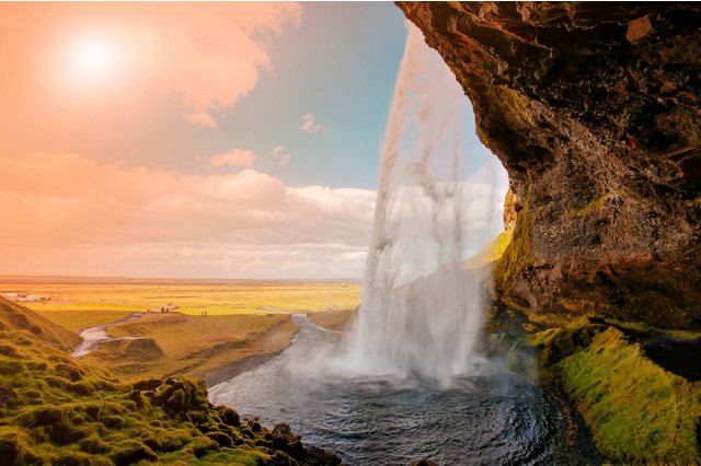 Papermoon Fototapete »Amazing Waterfall Iceland«, glatt-Tapeten-Inspirationen