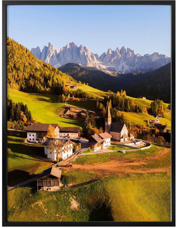 Wall-Art Poster »Dorf Dolomiten«, Landschaften (1 Stück), Poster, Wandbild, Bild, Wandposter-Bilder-Ideen für dein Zuhause von Home Trends