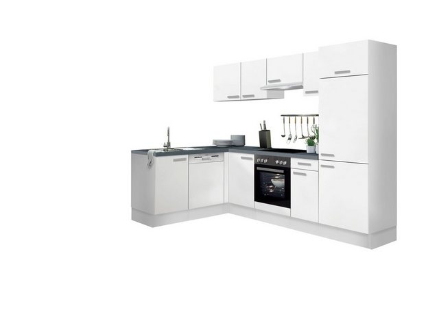 OPTIFIT Winkelküche »Odense«, mit E-Geräten, Stellbreite 275 x 175 cm, mit 28 mm starker Arbeitsplatte, mit Gratis Besteckeinsatz-Küchenzeilen-Inspirationen