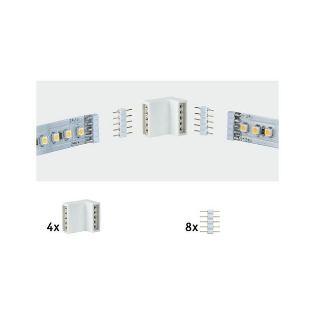 Paulmann LED-Streifen »MaxLED Eckverbinder Weiß 4er-Pack inkl. 8 Steckverbinder inkl. 8 Steckverbinder«-Lampen-Inspirationen