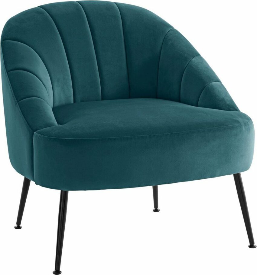 Leonique Sessel »Quincy«, mit weichem Samtvelours Bezug, Cocktailsessel mit eleganter Raffung im Rückenpolsterbereich-Sessel-Ideen für dein Zuhause von Home Trends