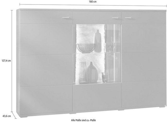 set one by Musterring Highboard »TACOMA«, Typ 52, Breite 180 cm, mit getönter Glastür-Highboards-Inspirationen