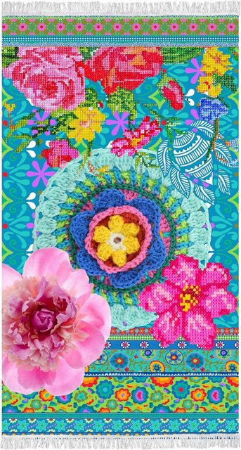 Happiness Strandtuch »Adventures« (1-St), mit farbenfrohen Blumen-Handtücher-Inspirationen