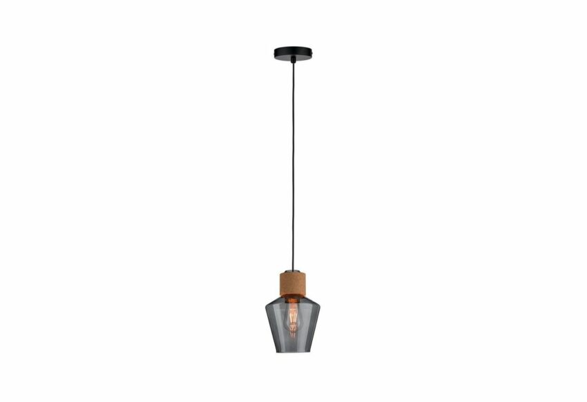 Paulmann LED Pendelleuchte »Edla Rauchglas/Kork/Schwarz max. 20W E27«-Lampen-Ideen für dein Zuhause von Home Trends