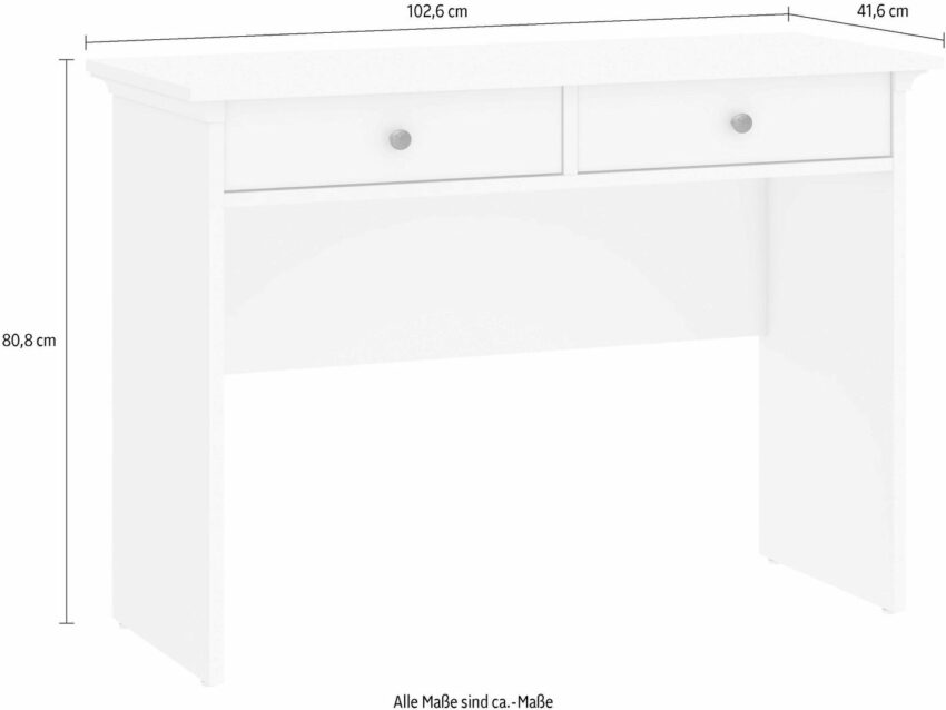 Home affaire Konsolentisch »Paris«, mit 2 Schubladen und wunderschönen Metallgriffen, Höhe 80,8 cm-Tische-Ideen für dein Zuhause von Home Trends