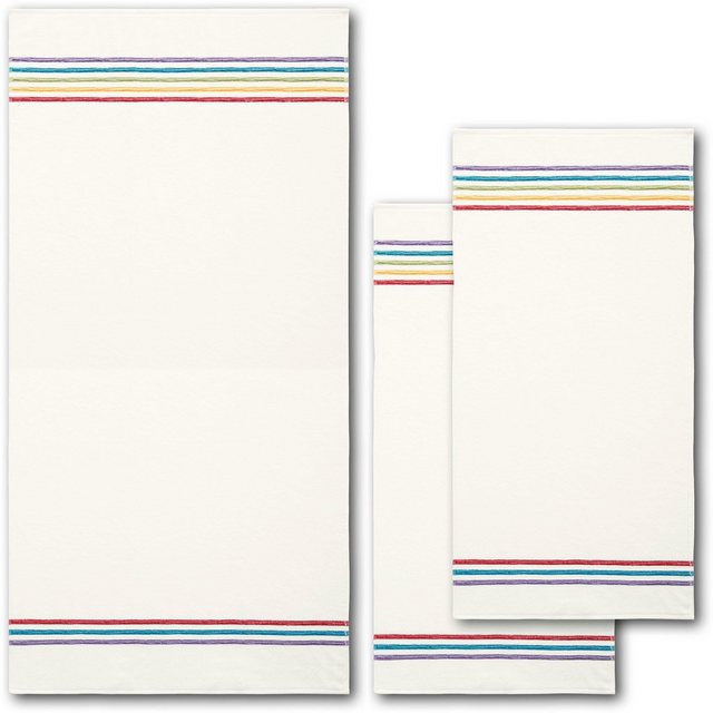 Dyckhoff Handtuch Set »Colourful« (Set, 3-tlg), mit bunter Streifenbordüre-Handtücher-Inspirationen