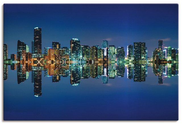 Artland Wandbild »Miami Skyline«, Amerika (1 Stück), in vielen Größen & Produktarten - Alubild / Outdoorbild für den Außenbereich, Leinwandbild, Poster, Wandaufkleber / Wandtattoo auch für Badezimmer geeignet-Bilder-Inspirationen