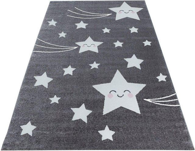 Kinderteppich »Kids 610«, Ayyildiz Teppiche, rechteckig, Höhe 12 mm, Motiv Sterne, Kurzflor-Teppiche-Inspirationen