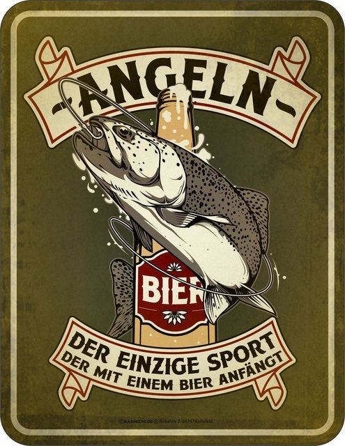 Rahmenlos Blechschild für den passionierten Angler-Bilder-Inspirationen