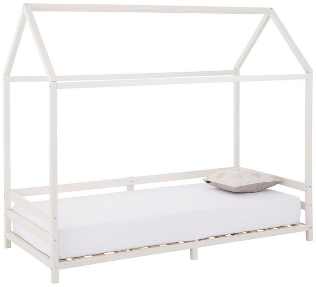 Lüttenhütt Hausbett »Ellen«, mit Reling aus massivem Kiefernholz, in zwei verschiedenen Farbvarianten erhältlich, Breite 208 cm-Betten-Inspirationen