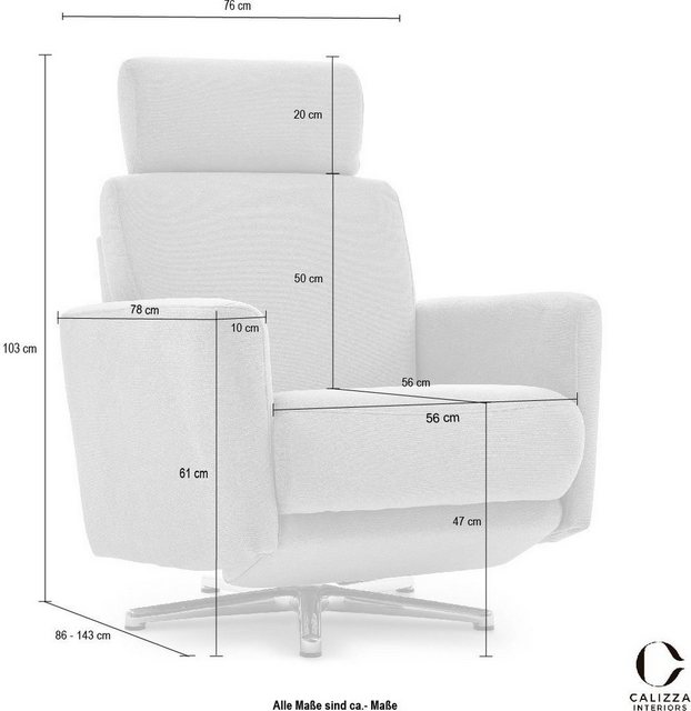 CALIZZA INTERIORS Relaxsessel »Spinell«, inklusive einsteckbarer Kopfstütze-Sessel-Inspirationen