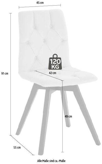 andas 4-Fußstuhl »Melania« (Set, 2 Stück), mit Knopfsteppung (2er-Set)-Stühle-Ideen für dein Zuhause von Home Trends