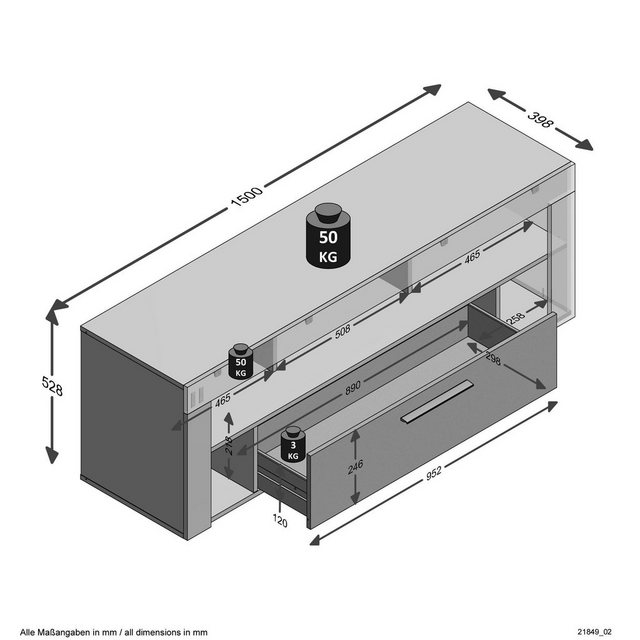 FMD Lowboard »VIBIO 1«, Breite 150 cm-Lowboards-Inspirationen