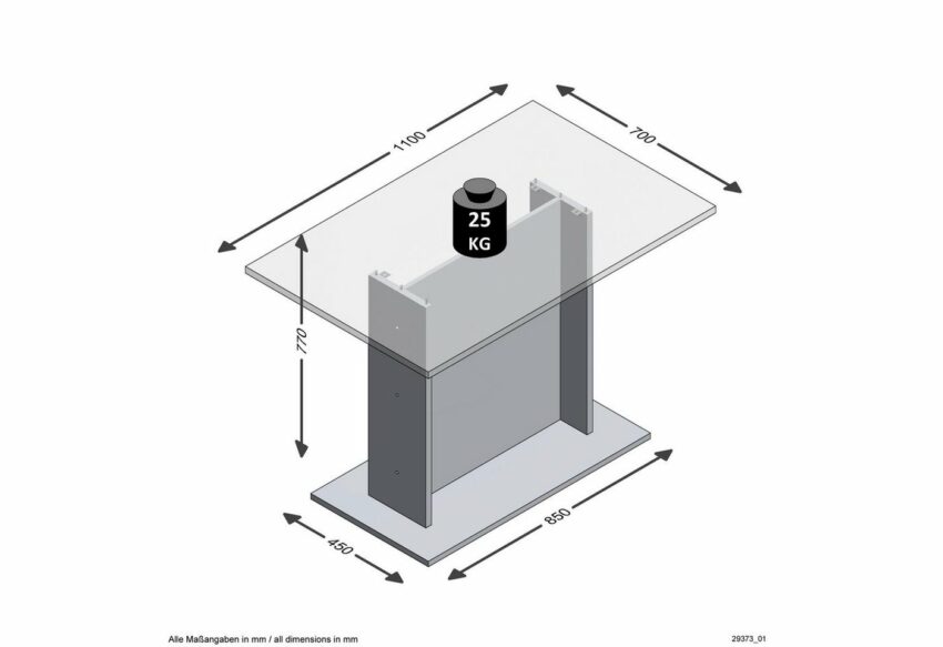 FMD Säulen-Esstisch, Breite 110 cm-Tische-Ideen für dein Zuhause von Home Trends