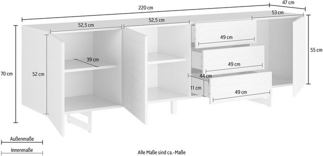 DIVENTA Sideboard »ITACA«, Breite 220 cm-Sideboards-Inspirationen