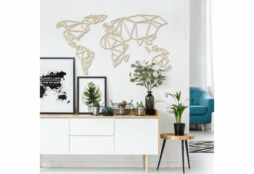 Wall-Art Wanddekoobjekt »3D Weltkarte Origami aus Holz - Pappel«-Wandobjekte-Ideen für dein Zuhause von Home Trends