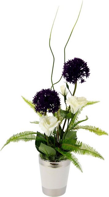 Kunstpflanze Allium/Lysianthus, I.GE.A., Höhe 46 cm, Arrangement im Topf-Kunstpflanzen-Inspirationen