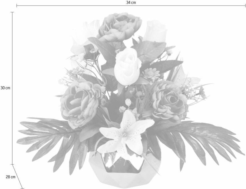 Kunstpflanze Rosen/Lilie, I.GE.A., Höhe 30 cm, Arrangement im Topf-Kunstpflanzen-Ideen für dein Zuhause von Home Trends