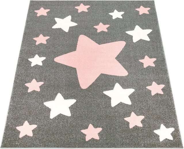 Kinderteppich »Capri 330«, Paco Home, rechteckig, Höhe 11 mm, Kurzflor, Motiv Sterne, Pastell-Farben, Kinderzimmer-Teppiche-Inspirationen