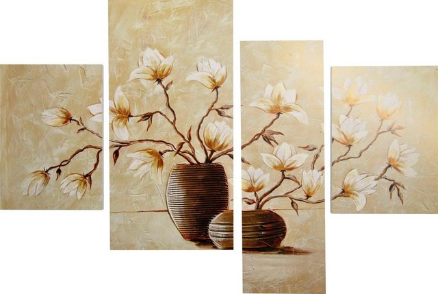 DELAVITA Bild »RUMIN / Vase mit Magnolien«, (4 Stück)-Bilder-Inspirationen
