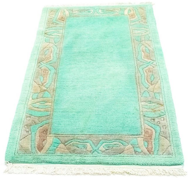 Wollteppich »Nepal Teppich handgeknüpft grün«, morgenland, rechteckig, Höhe 15 mm, handgeknüpft-Teppiche-Inspirationen