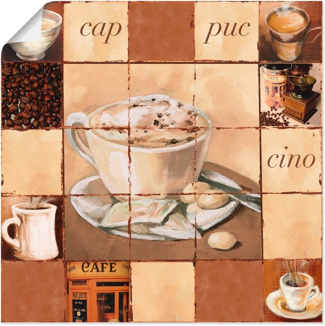Artland Wandbild »Cappuccino«, Getränke (1 Stück), in vielen Größen & Produktarten - Alubild / Outdoorbild für den Außenbereich, Leinwandbild, Poster, Wandaufkleber / Wandtattoo auch für Badezimmer geeignet-Bilder-Inspirationen