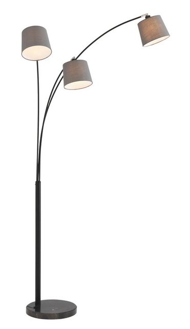 Home affaire Stehlampe »Tannegg«, Stehleuchte / Bogenlampe mit Marmor - Fuß, graue Stoffschirme Ø 14,5-18 cm-Lampen-Inspirationen