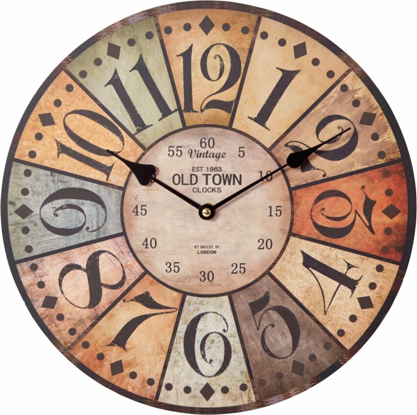 DELAVITA Wanduhr »Old Town Arabic« (rund, Ø 34 cm, Vintage-Look)-Uhren-Ideen für dein Zuhause von Home Trends