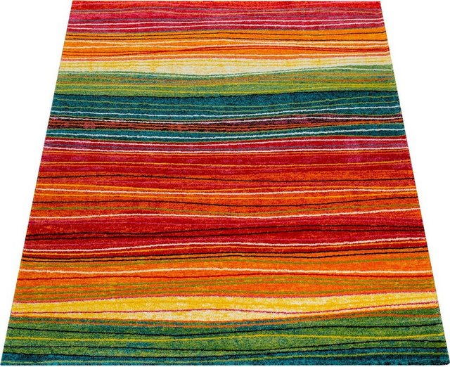 Teppich »Canvas 773«, Paco Home, rechteckig, Höhe 16 mm, Kurzflor, moderner Streifen, ideal im Wohnzimmer & Schlafzimmer-Teppiche-Inspirationen