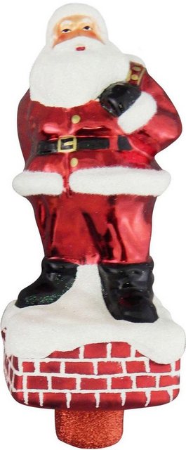 Krebs Glas Lauscha Christbaumspitze »Santa auf Schornstein«, handdekoriert-Weihnachtsbaumspitzen-Inspirationen