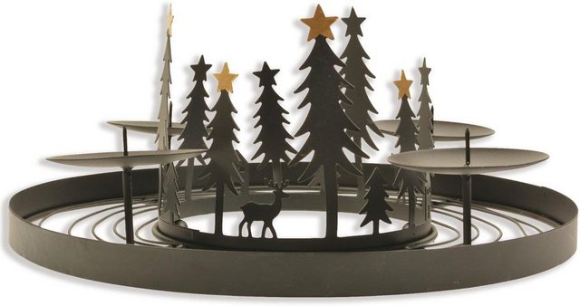 Adventsleuchter, aus Metall, mit winterlicher Szene-Kerzenhalter-Inspirationen