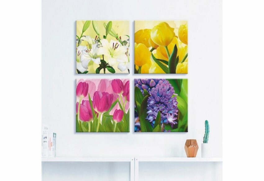 Artland Leinwandbild »Tulpen Lilien Hyazinthe«, Blumen (4 Stück)-Bilder-Ideen für dein Zuhause von Home Trends