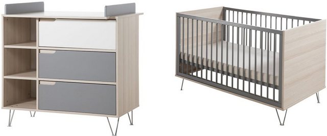 Geuther Babymöbel-Set »Marit, grau/weiß«, (2-St), mit Kinderbett und Wickelkommode, Made in Germany-Babymöbel-Sets-Inspirationen