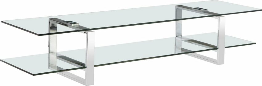 Leonique TV-Board »Colmar«, mit zwei Glasablageflächen Klarglas oder weiß Marmoroptik, Fernsehtisch mit Chromgestell-Regale-Ideen für dein Zuhause von Home Trends