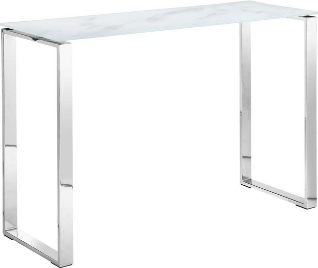 Leonique Konsolentisch »Colmar«, Chromgestell mit Glasplatte klar oder in Marmoroptik, auch als Schminktisch geeignet-Tische-Inspirationen