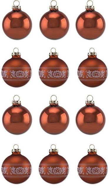Thüringer Glasdesign Weihnachtsbaumkugel »Kupfer Glanz« (12 Stück), Made in Germany-Weihnachtskugeln-Inspirationen