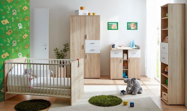 Ticaa Babyzimmer-Komplettset »Nico«, (Set, 3-St), Bett + Wickelkommode + Schrank-Komplettzimmer-Inspirationen