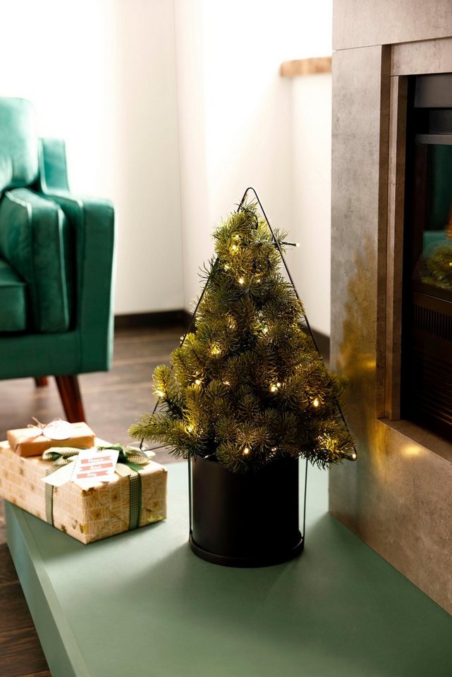 Creativ deco Künstlicher Weihnachtsbaum, mit schwarzem Kunststoff-Topf-Weihnachtsbäume-Ideen für dein Zuhause von Home Trends