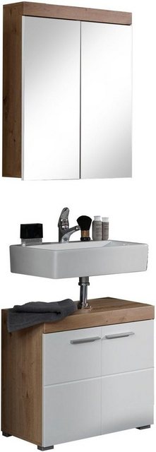 trendteam Badmöbel-Set »Amanda«, (Set, 2-St), mit Spiegelschrank und Waschbeckenunterschrank, MDF-Fronten in Hochglanz- oder Holzoptik-Badmöbel-Sets-Inspirationen