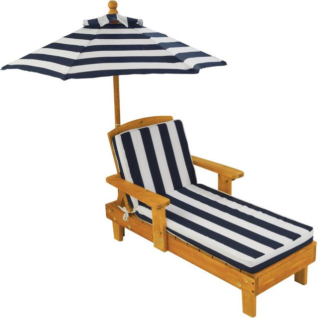 KidKraft® Kinderklappstuhl »Liegestuhl mit Sonnenschirm, weiß-blau«-Stühle-Inspirationen