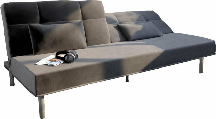COLLECTION AB Sofa, mit Bettfunktion, elegante Steppung im Rückenteil, inklusive 2 Nierenkissen, stylische schwarze Metallfüße-Sofas-Ideen für dein Zuhause von Home Trends